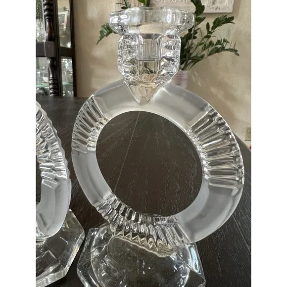 Pair Of Vintage Glass Candle Holders 1920/1930 - Picture 12 of 16